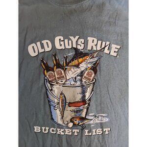 Old Guys Rule T-Shirt XL BUCKET LIST Fish and Beer